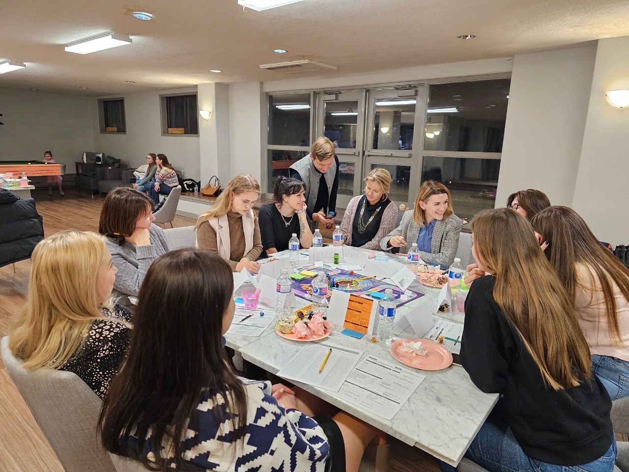 Informal meeting "Girls' Get-Together" — coffee, tea, games, and billiards